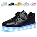 CIOR Kids Boy and Girl's 11 Color LED PU Sneakers Light Up Flashing Shoes,103,01,32
