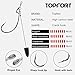TOPFORT Punch Shot Rig Kit, High Carbon Steel Crank Hook Attached Roller Swivels 5g Sinkers, Interchangeable Hook Fishing Accessories, Carbon Steel Fishing Gear(3/0 EWG Hooks)