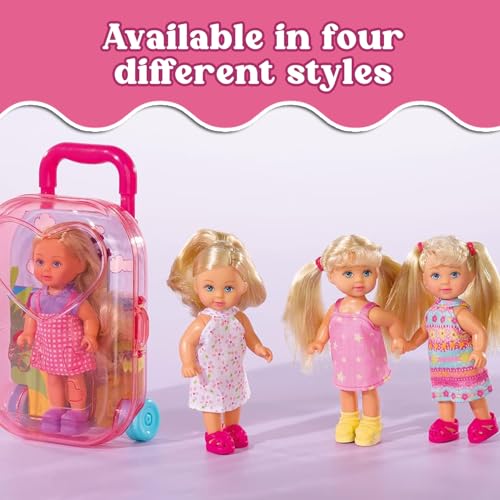 Image of Evi's Trolley Set| Soothing Floral Glow Evi| Vibrant Evi Inside Trolley| Joyful Pretend Play Set| Engaging & Travel-Friendly Set| Ideal Doll Set for Girls (Soothing Floral Glow Evi)