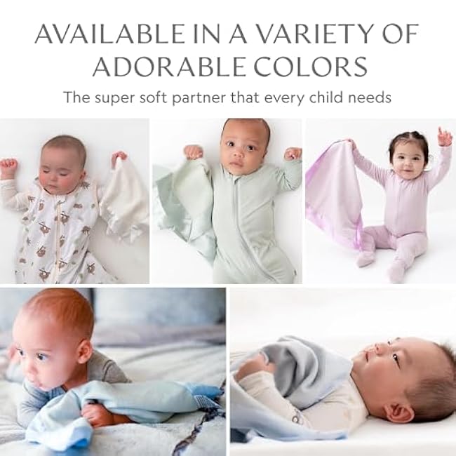 Ultra-Soft Lovey Security Blanket - Baby Essentials, Newborn Essentials, Ultra-Soft Fleece Baby Blanket with Satin Trim ¨C 16 x 16 - Lavender