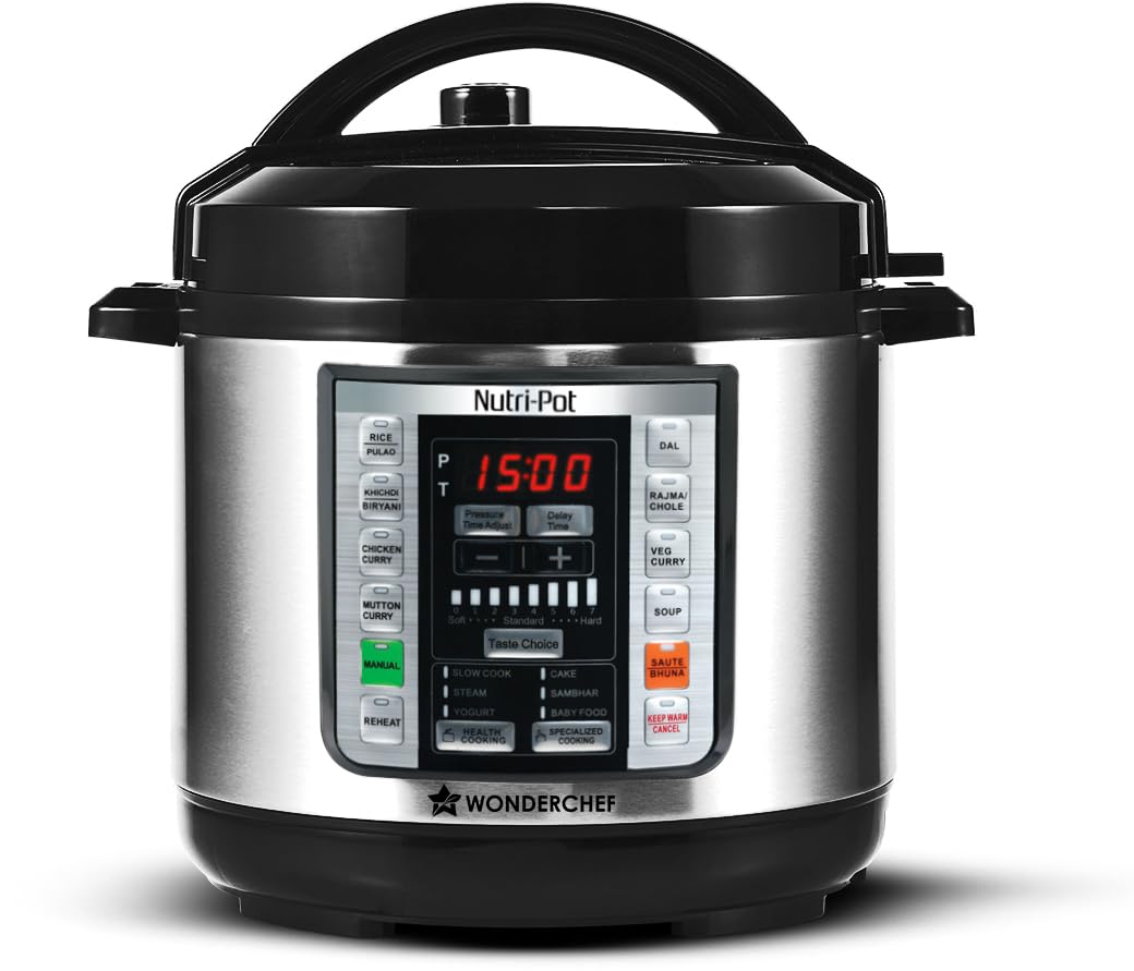 Wonderchef Nutri-pot 3L Electric Pressure Cooker, 18 Pre-set Options, 304 Stainless Steel Inner Pot, Slow Cook, Rice/Millets, Steam, Sauté, Dal/Khichdi/Yogurt Maker, Re-heat, Keep Warm, 2-Yr Warranty-image-48