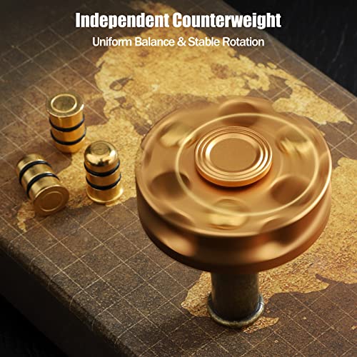 Cool Fidget Spinner Toy for Adults Kids Portable Alloy Fidget Cube for Boy Men Metallic Hand Spinning Brain Development Toy Gift for Party Favors (Gold) - Image 2