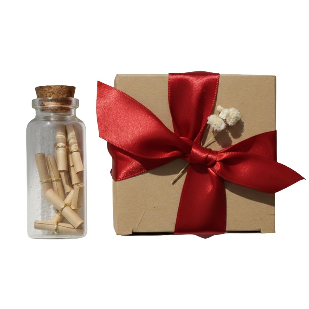 DIY Message Bottle Gift Set - Personalised Gift for Mum, Dad, Him or Her - Reasons Why I Love You Anniversary, Birthday, Mother’s Day, Father’s Day & Valentine’s Day Keepsake (Mini bottle)