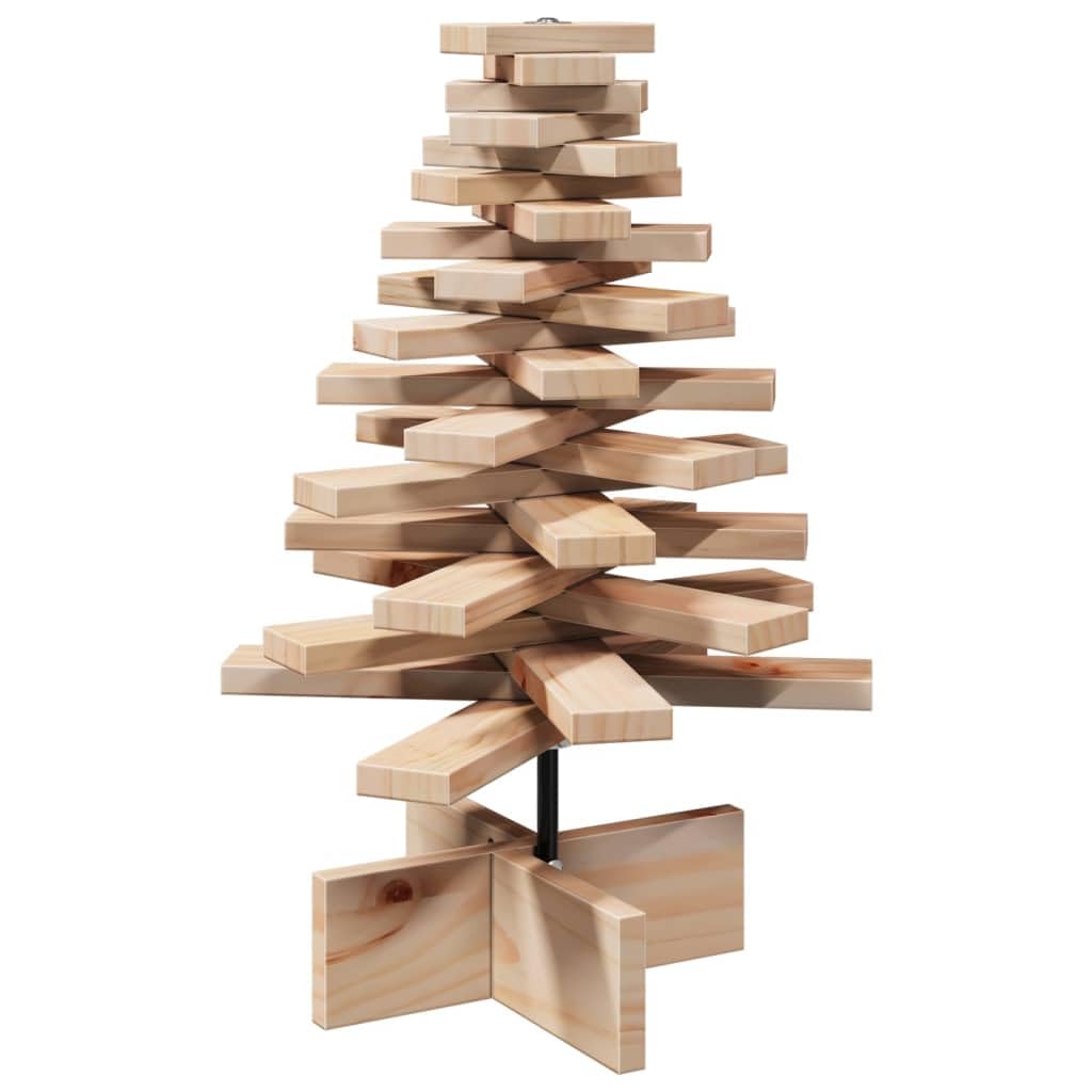 Árbol de Navidad de madera maciza de pino, 60 cm