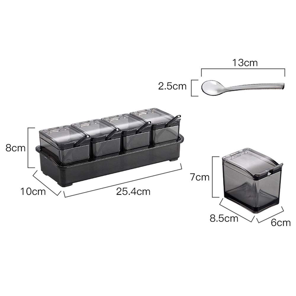 Pot Epices Boîte d'assaisonnement en Plastique en Plastique résistant à l'humidité (Une Longueur de Costume 25.4cm * Hauteur 8cm * Largeur 10cm Longueur 13cm * 2.5cm)