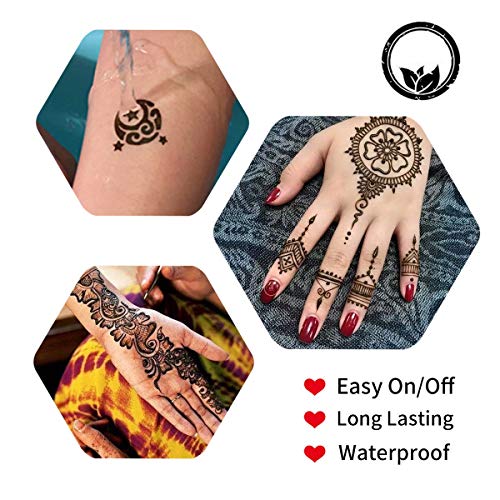 Henna Fake Freckles Skymore 6 Tattoo Cones mit 24 Schablonen
