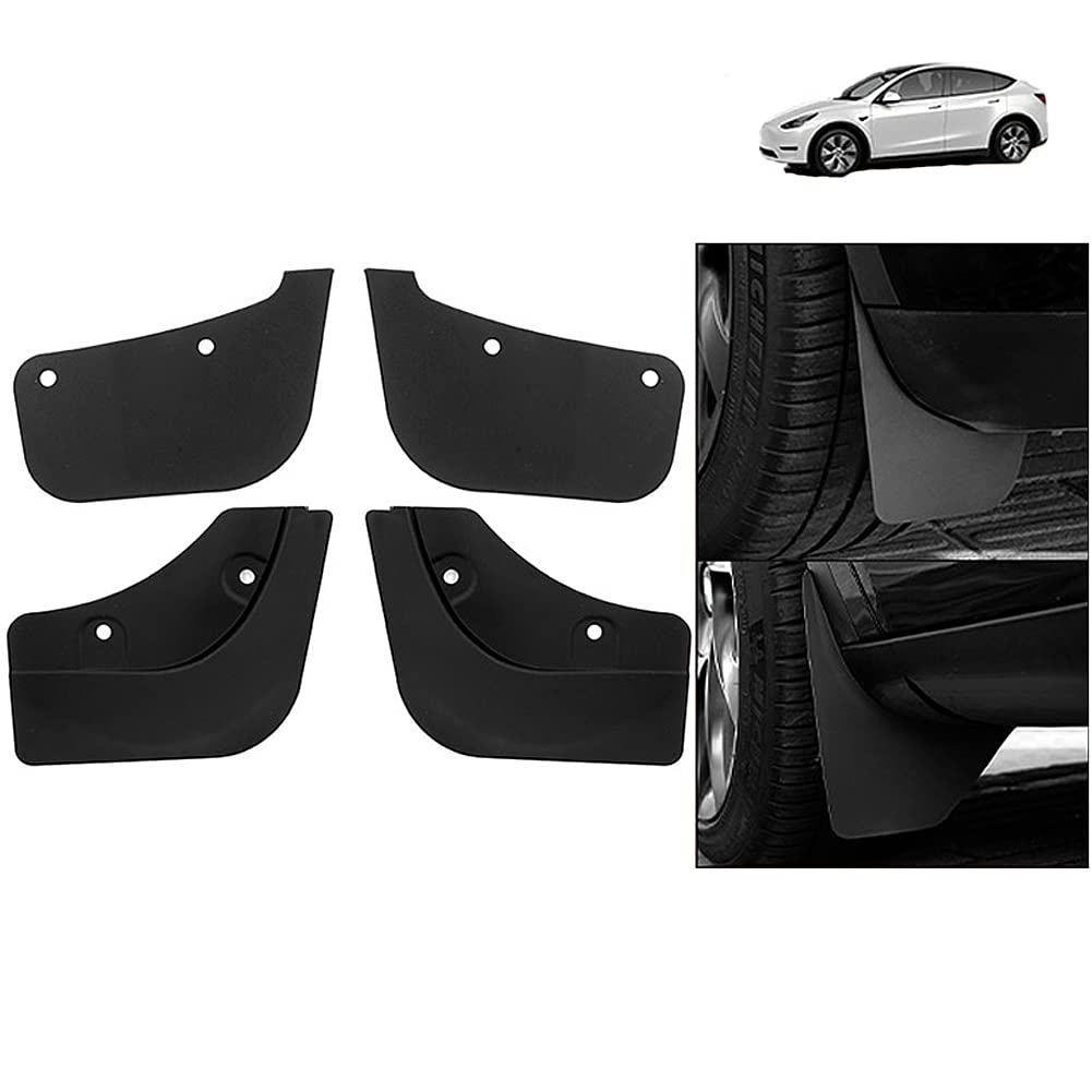 Zertylre Mud Flaps Compatible with Tesla Model Y 2020-2023 No Drilling Required Splash Guards Matte Fender Upgraded PP Material Accessories Fit Model Y Fender Mud Guard Accessorie - Set of 4