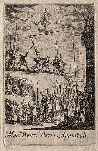 Poster Jacques Callot Le martyre des apôtres St Pierre, toile sans cadre 58x90 cm