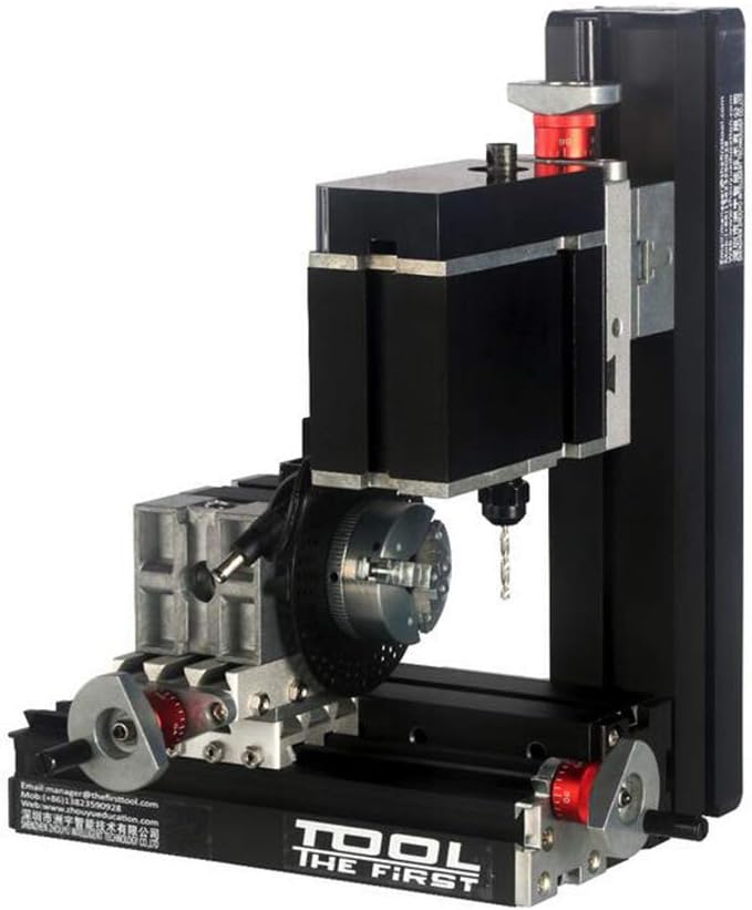 DIY All Metal 8 in 1 Mini Lathe with Wire Sawing Machine,Wood Lathe,Metal Lathe,Miller,Driler,Sander,Hand Held Machine Tool 60W