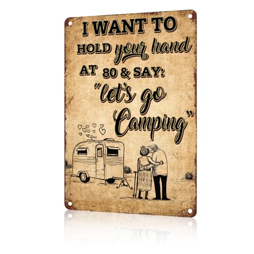 bqsjduidnc Decoración retro vintage de camping para paredes interiores y exteriores, 8 x 12 pulgadas