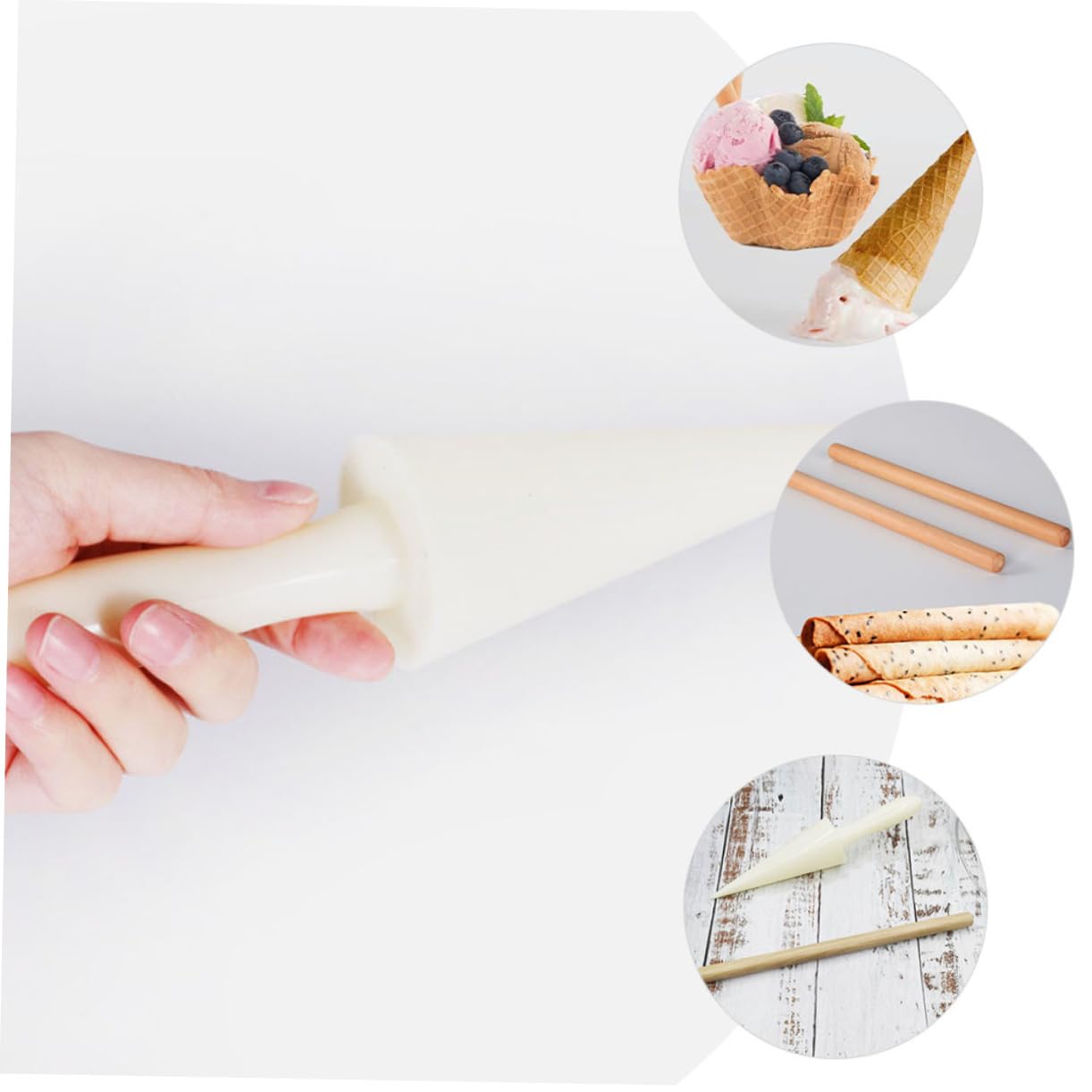 Cabilock Cone Molds for Baking Egg Roll Stick Ice Cone Shaper Dough Roller for Baking Mold