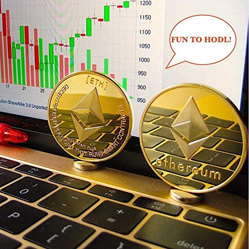 image for SUNYUANYI Gold Silver Plated Ethereum Coin Replica Art Collection Gift