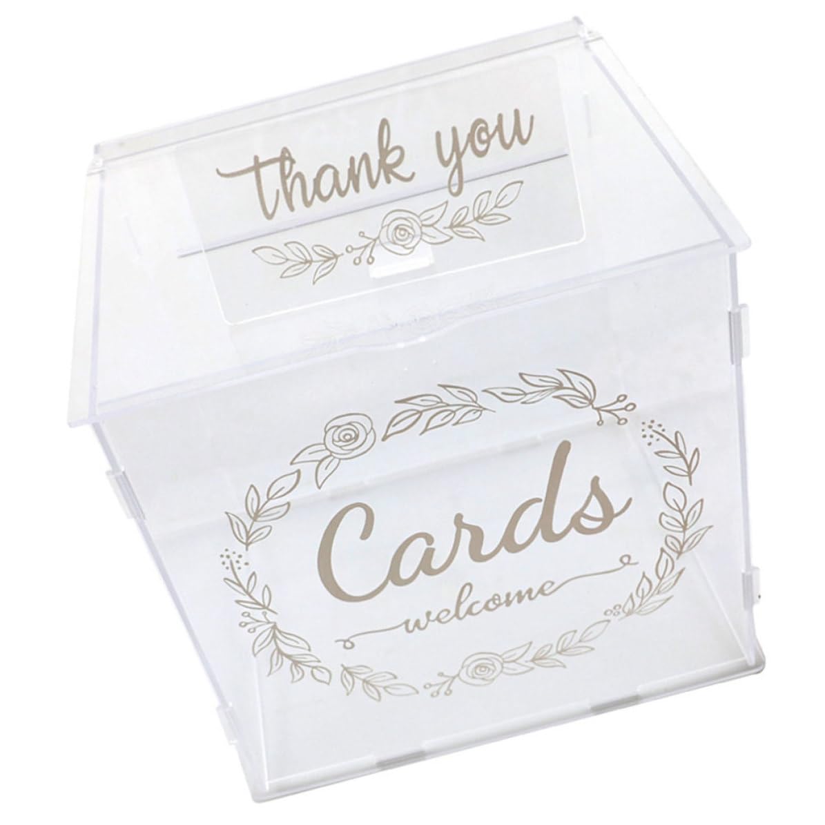 Sosoport Acrylique Boîte à Cartes de Mariage Grosse, Serrure