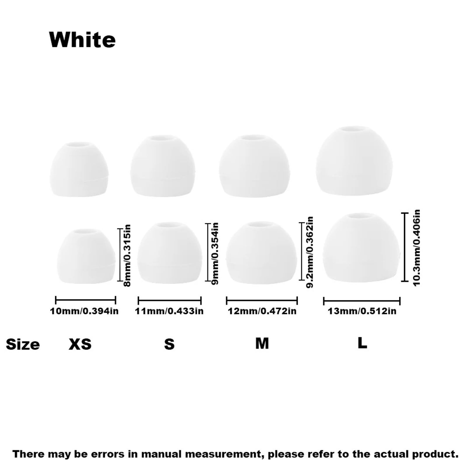 40 pares de tapones para los oídos de repuesto LMS XS, modelo universal, compatible con auriculares, tamaño entre 4 y 6 mm (blanco)