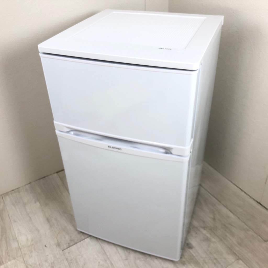 Amazon | ELSONIC 83L 2ドア冷蔵庫 EJ-R832W ホワイト | ELSONIC エル 