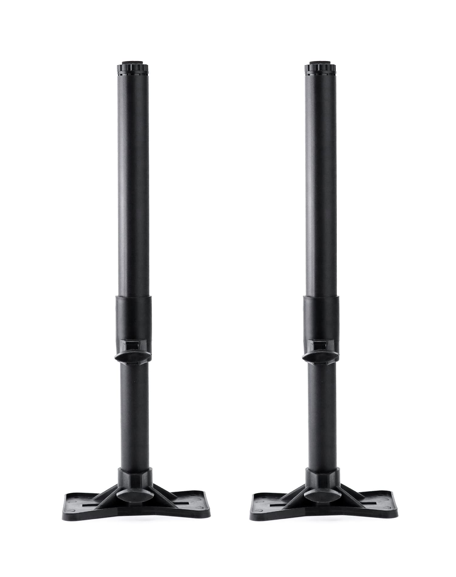 QWORK Undermount Sink Brackets Kit, 2 Pack Steel Undercounter Sink Stand Adjustable Support Sink Leg, Sink Repair Bracket Kit, for Kitchen and Bathroom (17.7-30.3"), Black