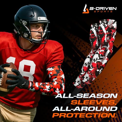 Image of B-Driven Sports Pro-Fit Compression Arm Sleeves - 1-Pair, 30+ Designs, Adult /Youth Sizes, for Athletic and General Purpose Use.