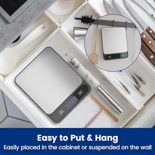 10 kg en roestvrij staal: digitale keukenweegschalen, elektronische voedselweegschalen met tare-functie, hoge precisie 1 g/0,1 oz, gemakkelijk schoon te maken, batterijen inbegrepen - Afbeelding 7