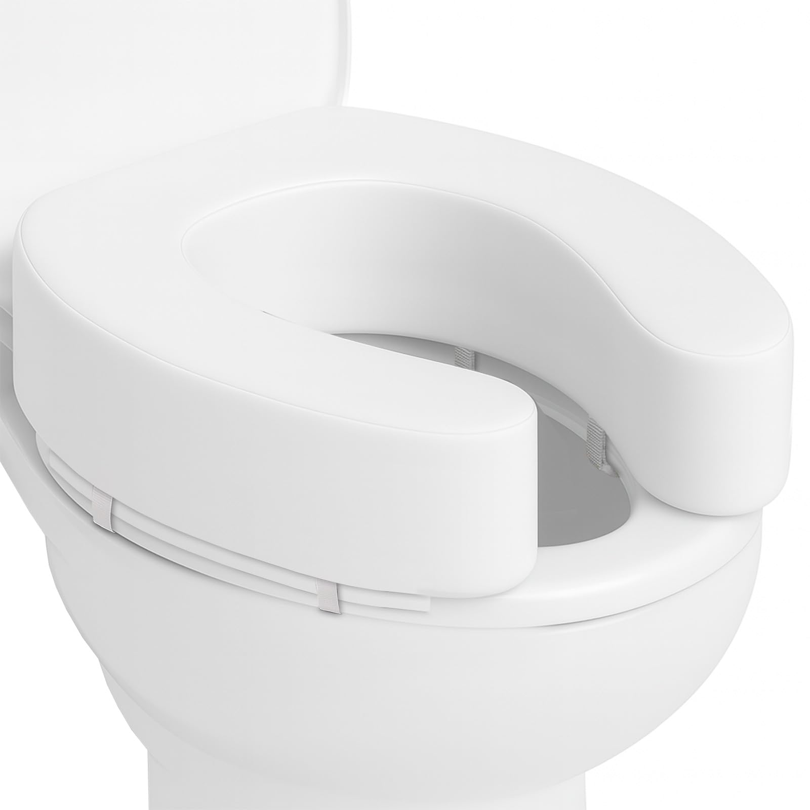 Vive Toilet Seat Cushion (Soft Padded Foam) - White, 4" Padded Foam, Tailbone Pain Relief