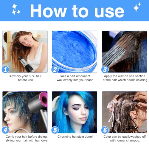Cera para Cabello Color Temporal Azul 120g miniatura 4