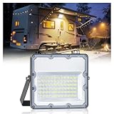 antom Faretto LED 12V 24V per Camper Roulotte Caravan – 72W 6500LM IP68 – Proiettore Esterno DC per Veranda, Tendalina, Camping – Senza Inverter Diretto a Batteria Servizio