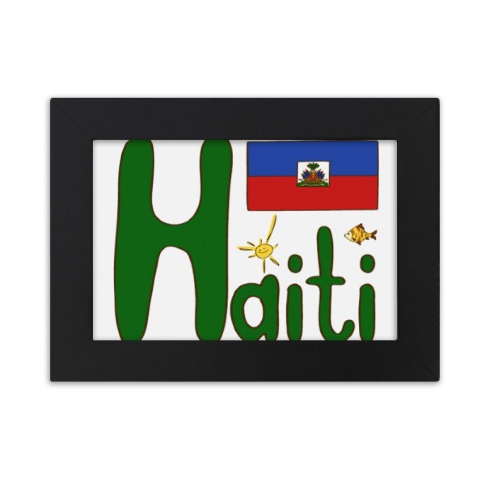 Cadre photo Haïti 10x15 cm noir pour bureau et décoration murale