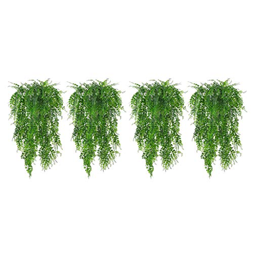 Flameer 4X Planta artificial de folhas de marfim Garland Vine Falso Folhagem Decoração de festa em c