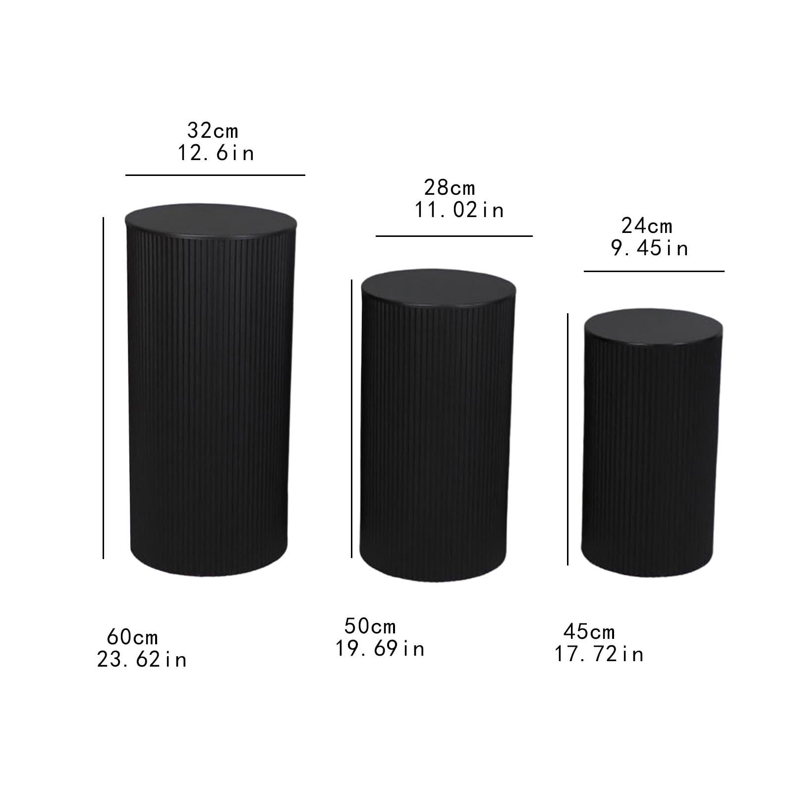 3 Piezas Cilindros para Pastel Soportes de Pedestal Redondo Metal Expositor de Mesa de Postres Y Decoración Adecuado para Graduación Comprom, Negro