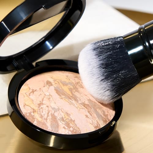 LAURA GELLER NEW YORK Laura's Must-Haves Kit 3pc: Baked Balance-n-Brighten Powder Foundation, Porcelain + Spackle Skin Perfecting Makeup Primer, Hydrate + Airbrush Round Kabuki Brush