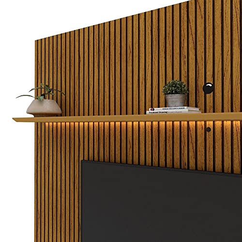 Estante Home para Tv até 85 Polegadas com Led Requinte 220cm Gelius Móveis Naturale/off White