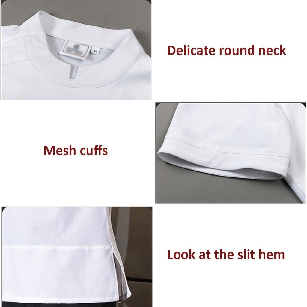 Unisex Chef Coat Cooking Chef Uniform for Men Women Chef Jacket Restaurant Kitchen Workwear Breathable Shirts