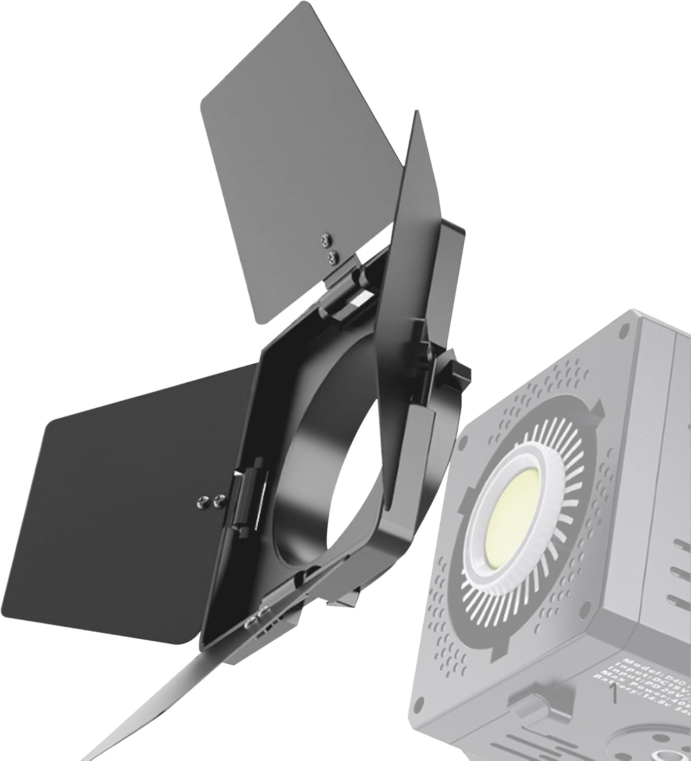 Adjustable Four Leaf Barn Doors Mini Bowens Mount for Photography Lights Portable Foldable Aluminum Alloy Light Control Modifier for Vlogging Portrait