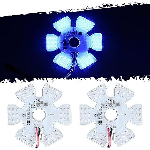 TCTAuto Peterbilt 379 Blue Air Cleaner Lights for Semi Truck Kenworth Freightliner Accessories 4.8" Interior LED Air Breather Light 10-30V 2 Year Warranty Cover