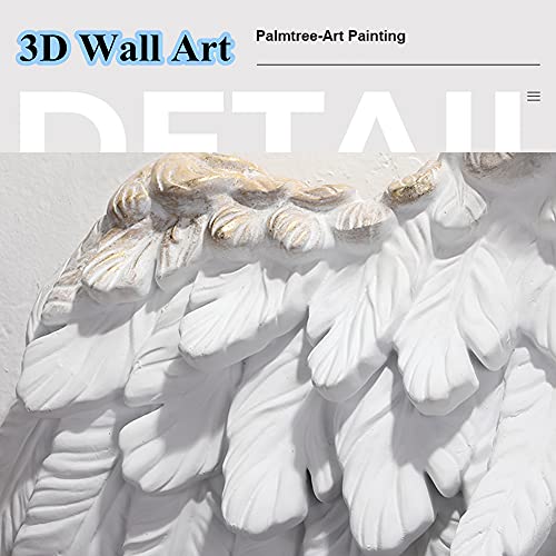 Gaofan Decorative Angel Wings Wall Sculpture, Hanging Home Wall Decor, 3D Angel Wings Wall Decoration, For Living Room Bedroom,White #TOP3