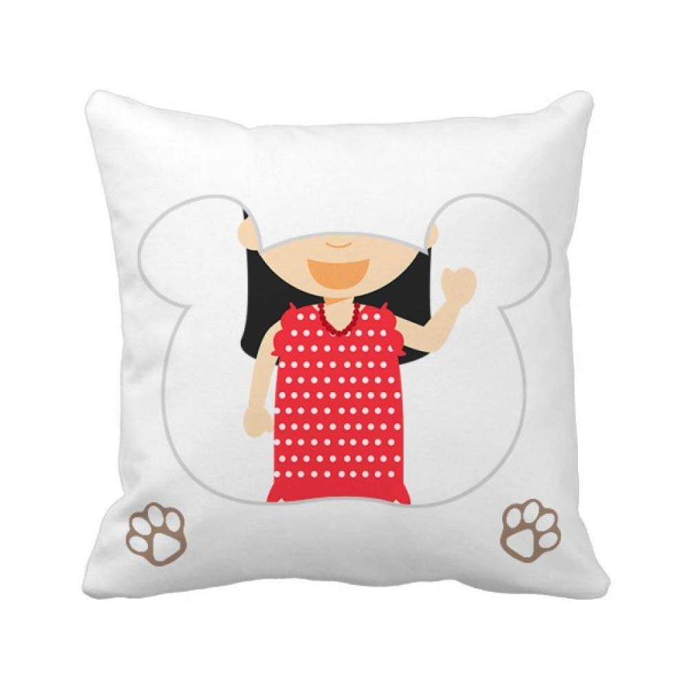 Housse de coussin carrée fleurs rouges en coton pour salon
