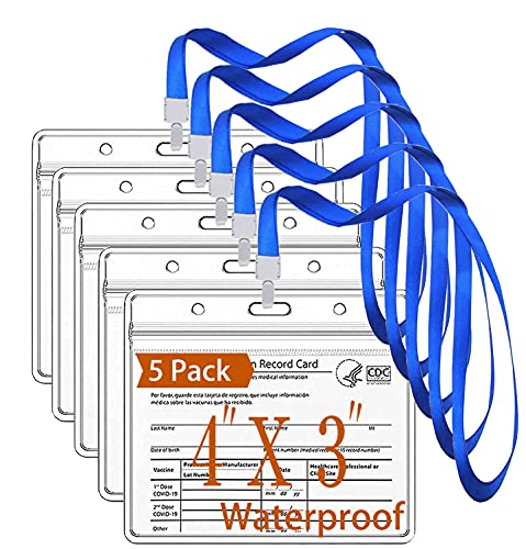 5 Pack Clear Plastic Horizontal Name Tags Badge 4 x 3 inch Waterproof ID Record Card Holders and 5Pcs Flat Neck Lanyards with Type Resealable Zip 5 Pack Clear Plastic Horizontal Name Tags Badge 4 x 3 inch Waterproof ID Record Card Holders and 5Pcs Flat Neck Lanyards with Type Resealable Zip