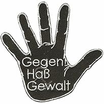 AUFN&Auml;HER - Gegen Ha&szlig; Gewalt Gr. ca. 9 x 9 cm - Patches Stick Applikation