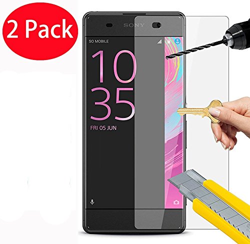 HQ-CLOUD® Lot de 2 Films Vitre Verre Trempé de Protection d'écran pour Sony Xperia XA (Non Compatible Xperia XA Ultra) - Transparent