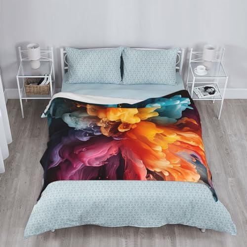 Couverture flanelle super douce plaid canape lit multicolore 127x101 - 5