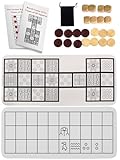 Ancient Board Game of UR & Senet - 1 Board + 8 Wooden Dice + 14 Wooden Pieces + 2 Game Instructions