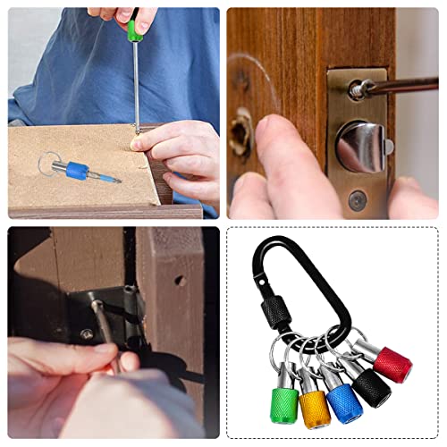 Saipe 5Pcs Screwdriver Bits Holder Set Aluminum Alloy Keychain Extension Bar Quick Release Drill Screw Adapter Portable Socket Adapter For 1/4 Inch Hex Shank Electric Screwdrivers Drill Bits #TOP5