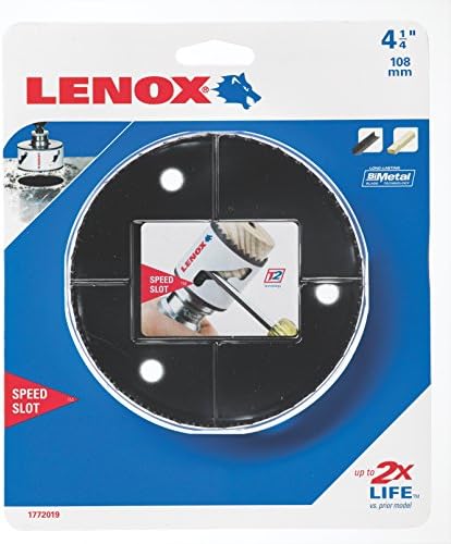 Lenox Tools 1772019 Hole Saw, 108 mm, 4 