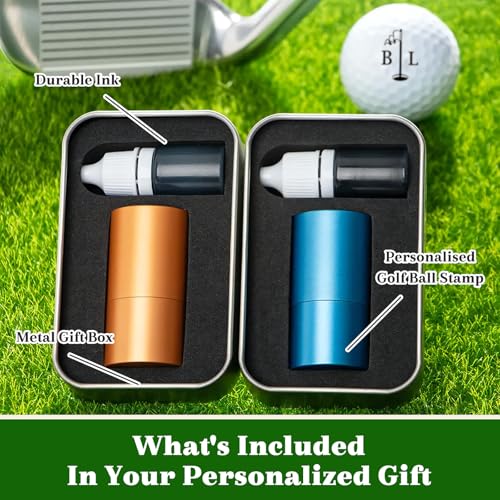 Personalized Large Golf Ball Stamp – 20 mm Logo, with Metal Storage Case, Custom Name or Logo, Reusable Golf Ball Marking, Men's Golf Accessories,... - Image 4