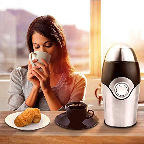 Electric Coffee Grinder,One-Touch Blade Grinder,200W Stainless Steel Powder Grinding Machine for Nuts Herbs,Grains,Spices,Sugar