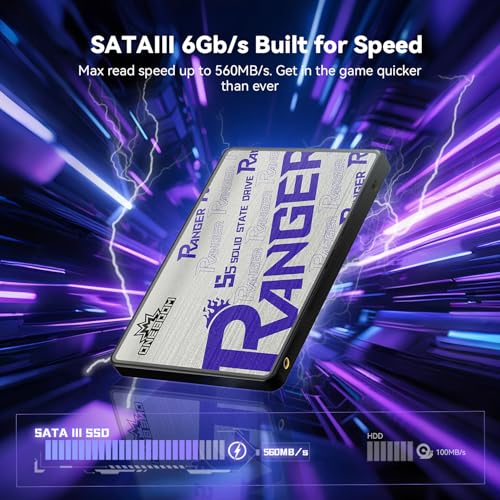 KingSpec OneBoom SSD 1To 2,5 Pouces SATA III 6 Go/s Disque Dur Interne SSD, Vitesse de Lecture jusqu'à 550 Mo/s - pour PC/Ordinateur Portable/PS4