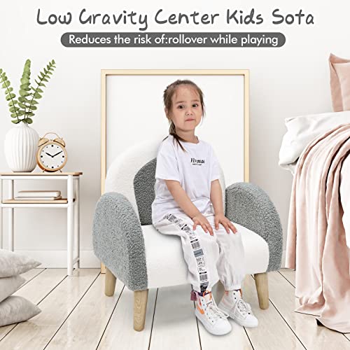 Infans Kids Sofa, Toddler Armchair With Solid Wooden Frame Anti-Tipping Design Plush Fabric, Upholstered Children Chair For Nursery Kindergarten Playroom Preschool, Gift For Boys Girls, Toddler Couch #TOP4