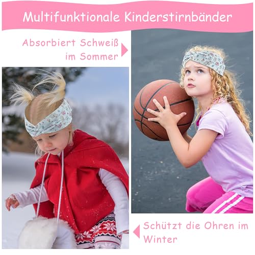 Stirnband Kinder, 6 Stück Kinder Haarbänder Baby, Dünnes, Ultraleichtes und Elastisches Haarband, Sportstirnband in 6 Stilen (Yellow, GIRL)