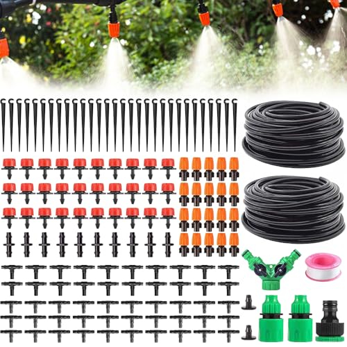 149 PCS Irrigation System Kit, Automatic Garden Watering System, 100FT/30m Drip Irrigation System, Micro Drip Irrigation Kit with Adjustable Nozzle Sprayer for Greenhouse, Yard, Lawn, Plant