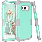 Galaxy S8 Plus Case, KAMII 3in1 [Shockproof] Drop-Protection Hard PC Soft Silicone Combo Hybrid Impact Defender Heavy Duty Full-Body Protective Case Cover for Samsung Galaxy S8 Plus (Aqua+Grey)