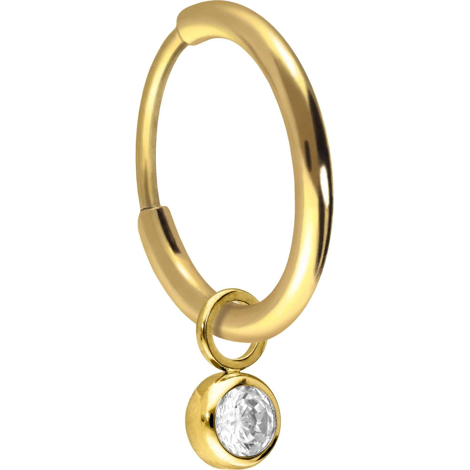 FILANGO 1 Paar Ohrringe Titan Ohrclicker Creolen RUNDER KRISTALL - Roségoldfarben, Schwarz, Goldfarben, Silberfarben